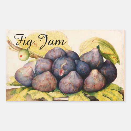 SEASONS FRUITS  FIGS Preserve Canning Jar Rectangular Sticker