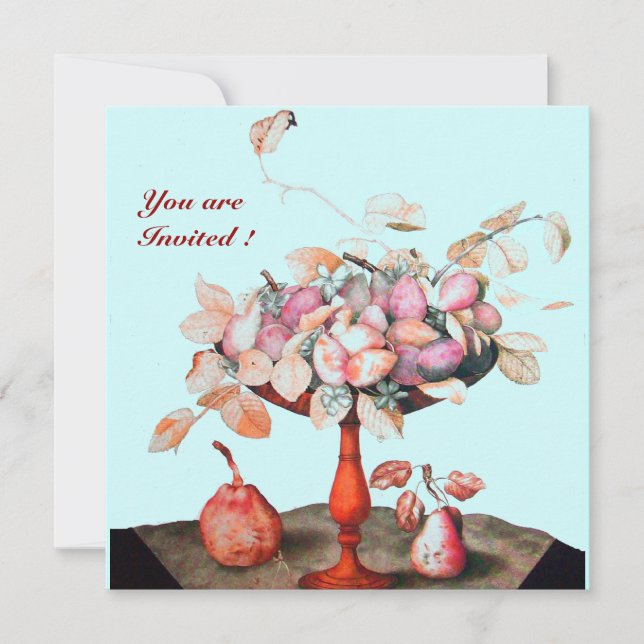 SEASON'S FRUITS  / FLOWERS ,PRUNES, AND LEAVES INVITATION (Front)