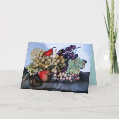 SEASONS FRUITS  GRAPES AND PEARS HOLIDAY CARD