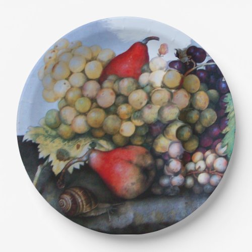 SEASONS FRUITS GRAPES AND PEARS  PAPER PLATES