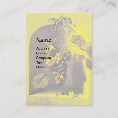 SEASONS FRUITS HANGED GRAPES Rustic Yellow Brown Business Card