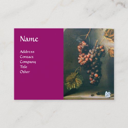 SEASONS FRUITSHanged Red GrapesButterflyRustic Business Card