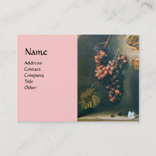 SEASON'S FRUITS,Hanged Red Grapes,Butterfly,Rustic Business Card