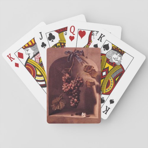 SEASONS FRUITS HANGING GRAPES Antique pink red  Poker Cards