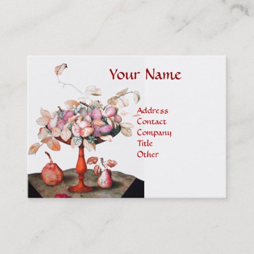 SEASONS FRUITS JASMINE FLOWERSLEAVES MONOGRAM BUSINESS CARD