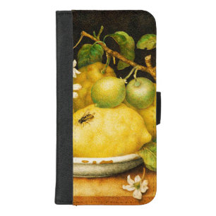 SEASON'S FRUITS LEMONS AND WHITE FLOWERS iPhone 8/7 PLUS WALLET CASE
