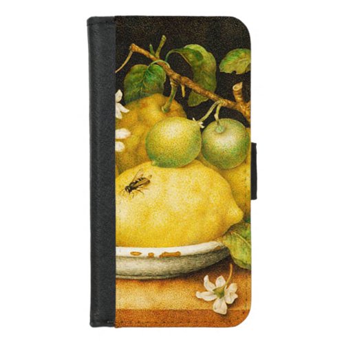 SEASONS FRUITS LEMONS AND WHITE FLOWERS iPhone 87 WALLET CASE