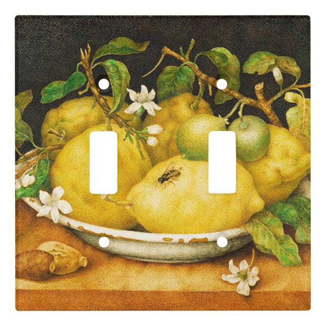 SEASON'S FRUITS LEMONS AND WHITE FLOWERS LIGHT SWITCH COVER (Front)
