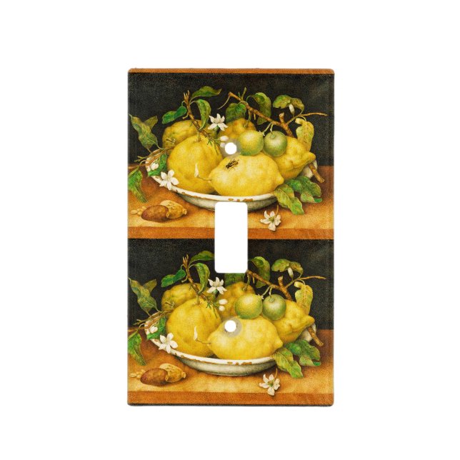 SEASON'S FRUITS LEMONS AND WHITE FLOWERS LIGHT SWITCH COVER (Front)
