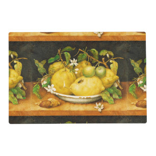 SEASON'S FRUITS LEMONS AND WHITE FLOWERS PLACEMAT