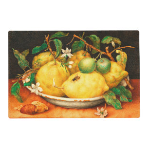 SEASON'S FRUITS LEMONS AND WHITE FLOWERS PLACEMAT