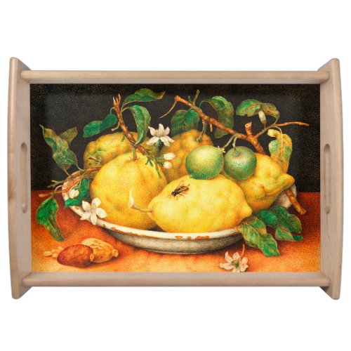 SEASONS FRUITS LEMONS AND WHITE FLOWERS SERVING T SERVING TRAY
