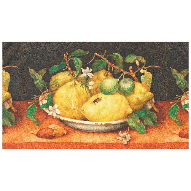 SEASON'S FRUITS LEMONS AND WHITE FLOWERS TABLECLOTH (Front (Horizontal))
