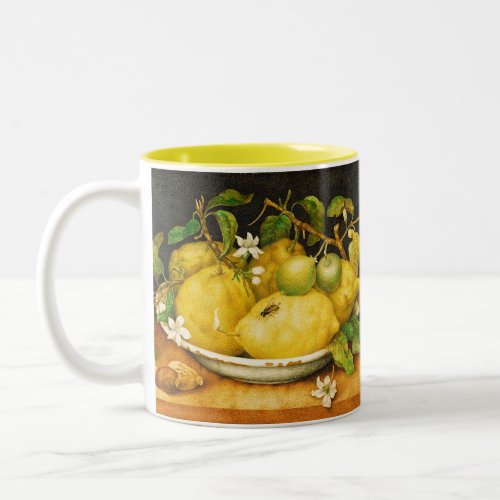 SEASONS FRUITSLEMONS LEMON FLOWERS Yellow Two_Tone Coffee Mug