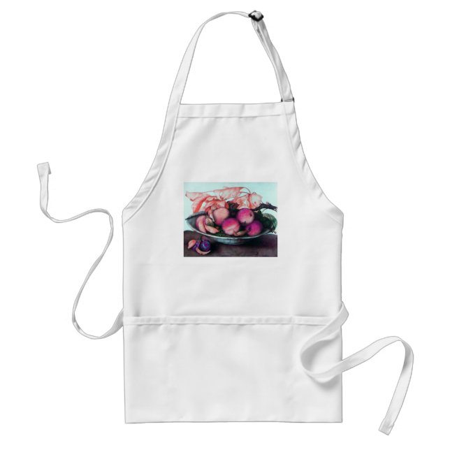SEASON'S FRUITS,PEACHES ,Peach Plate Still Life Adult Apron (Front)