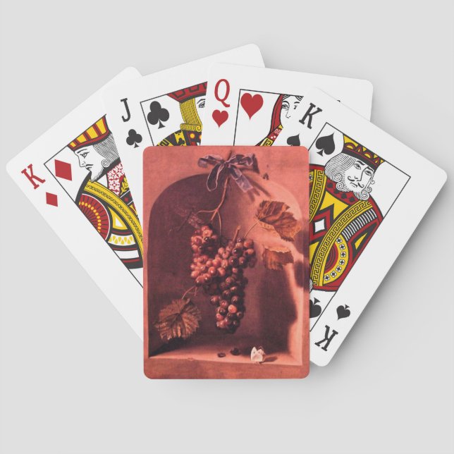 SEASON'S FRUITS PROSPERITY Antique pink red brown Poker Cards (Back)