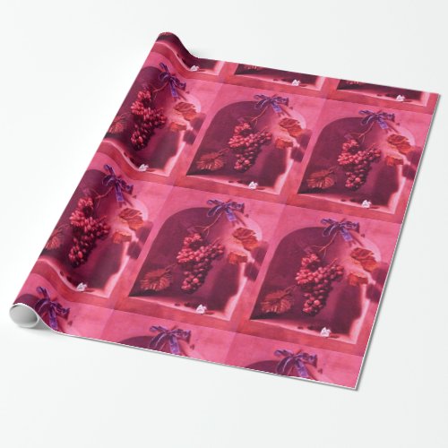 SEASONS FRUITS _PROSPERITY Fuchsia Red Pink Wrapping Paper