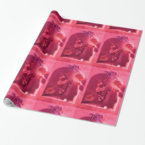 SEASONS FRUITS _PROSPERITY Fuchsia Red Pink Wrapping Paper