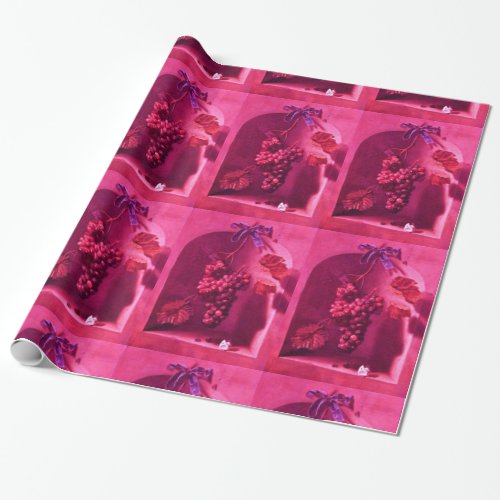 SEASONS FRUITS _PROSPERITY Fuchsia Red Pink Wrapping Paper