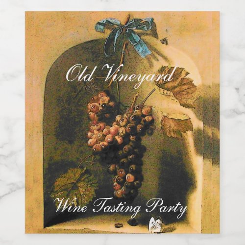 SEASONS FRUITS PROSPERITY  GRAPES WITH BLUE BOW WINE LABEL