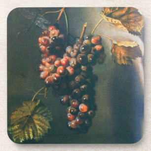 SEASON'S FRUITS,PROSPERITY HANGED GRAPES, Rustic Beverage Coaster