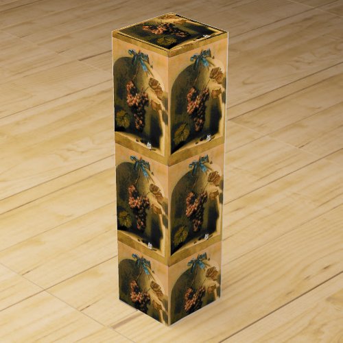 SEASONS FRUITS _PROSPERITY HANGED GRAPES Rustic Wine Box