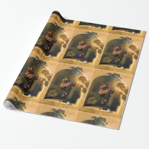 SEASONS FRUITS _PROSPERITY HANGED GRAPES Rustic Wrapping Paper