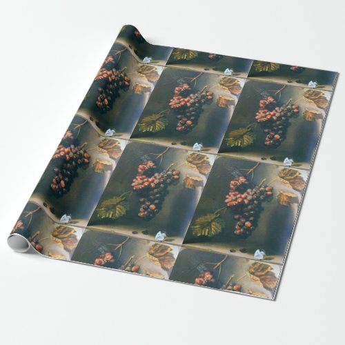 SEASONS FRUITS _PROSPERITY HANGED GRAPES Rustic Wrapping Paper