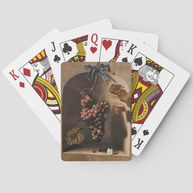 SEASON'S FRUITS, PROSPERITY ,HANGED RED GRAPES  POKER CARDS (Back)