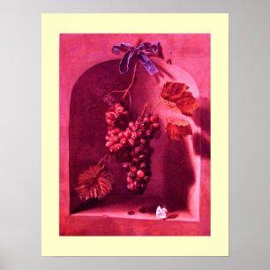 SEASON'S FRUITS -PROSPERITY pink antique red cream Poster