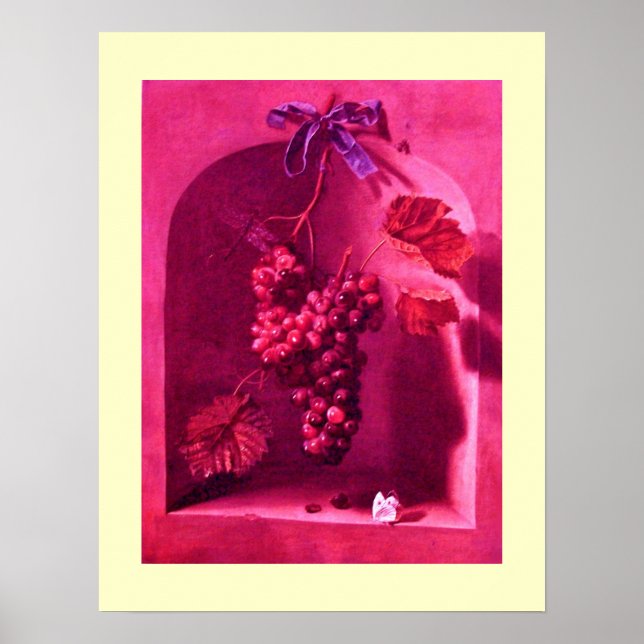 SEASON'S FRUITS -PROSPERITY pink antique red cream Poster (Front)