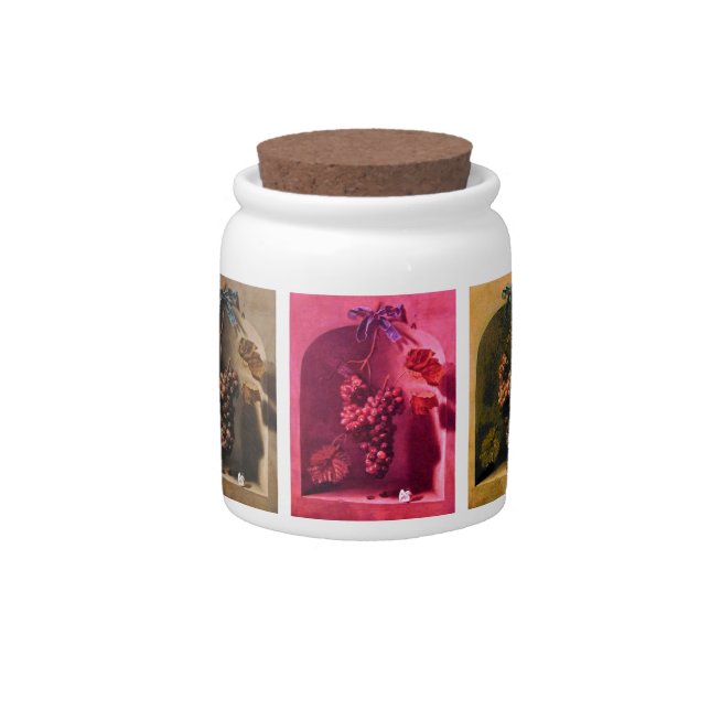 SEASON'S FRUITS PROSPERITY pink brown yellow Candy Jar (Front)