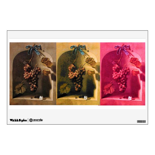 SEASON'S FRUITS PROSPERITY pink brown yellow Wall Decal (Front)