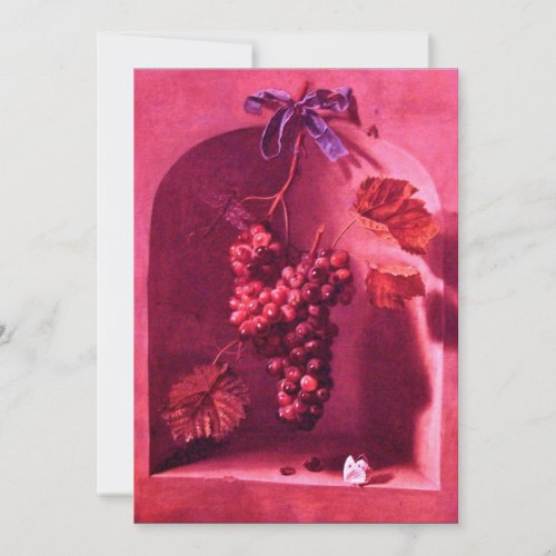 SEASONS FRUITS _PROSPERITY pink fuchsia red brown Invitation