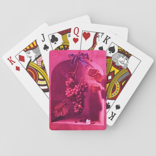 SEASONS FRUITS PROSPERITY pink fuchsia red Playing Cards
