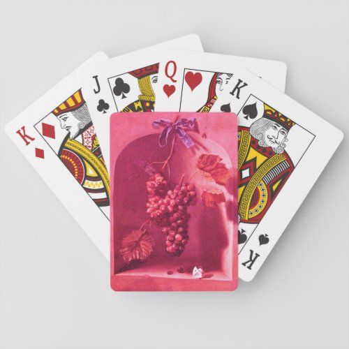 SEASONS FRUITS PROSPERITY pink fuchsia red Poker Cards