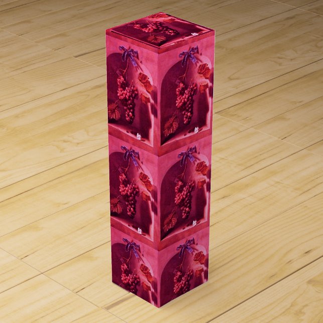 SEASON'S FRUITS -PROSPERITY Pink Fuchsia Wine Box (Front)