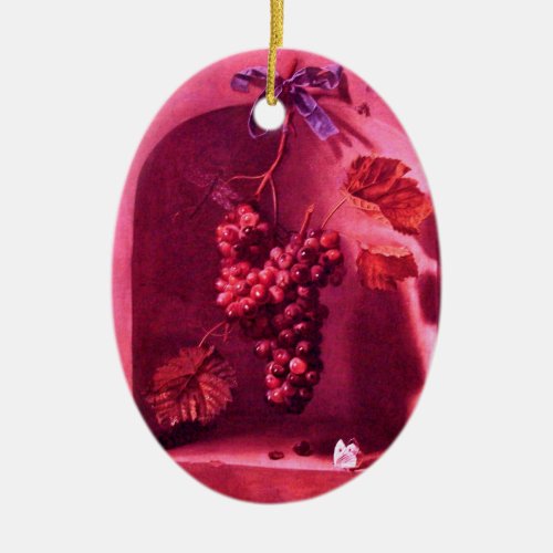 SEASONS FRUITS _PROSPERITY Pink Purple Amethyst Ceramic Ornament