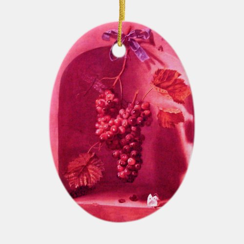 SEASONS FRUITS _PROSPERITY Pink Purple Amethyst Ceramic Ornament