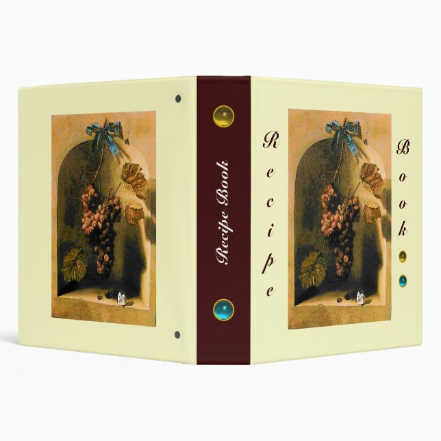 SEASON'S FRUITS -PROSPERITY  RECIPE BOOK yellow 3 Ring Binder (Background)