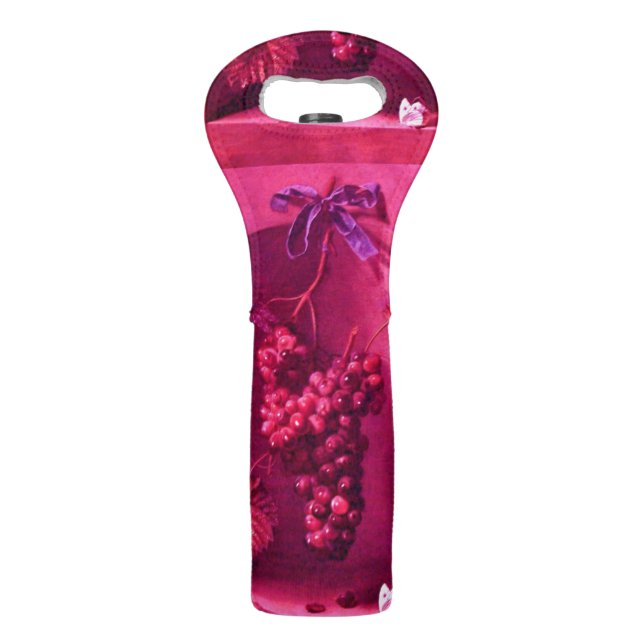 SEASON'S FRUITS,PROSPERITY Red Grapes ,Butterfly Wine Bag (Front)