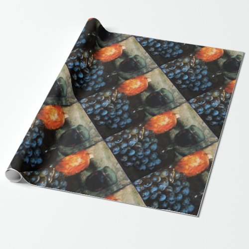 SEASONS FRUITSPROSPERITY Red Grapes Butterfly Wrapping Paper