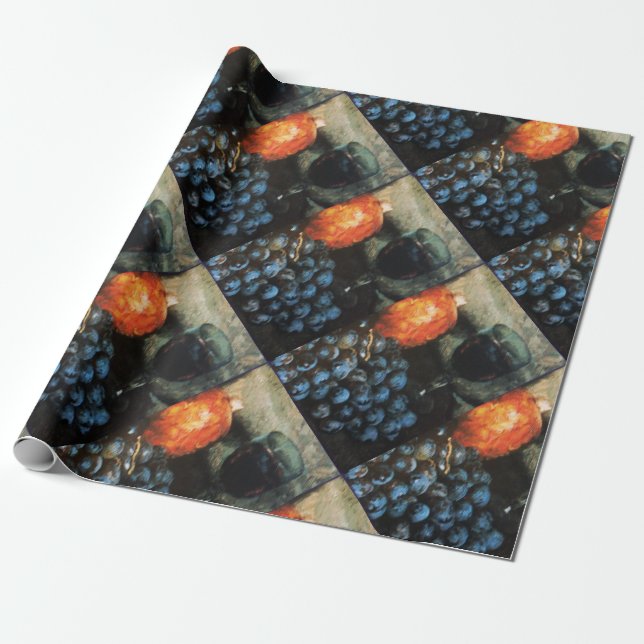 SEASON'S FRUITS,PROSPERITY Red Grapes ,Butterfly Wrapping Paper (Unrolled)