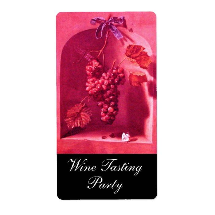 SEASON'S FRUITS  PROSPERITY Red pink fuchsia,black Personalized Shipping Labels