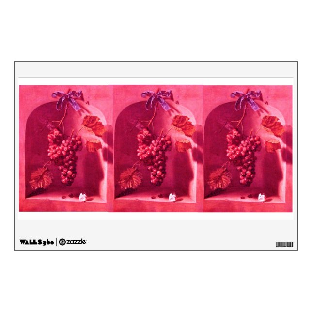 SEASON'S FRUITS -PROSPERITY Red,pink fuchsia Wall Sticker (Front)