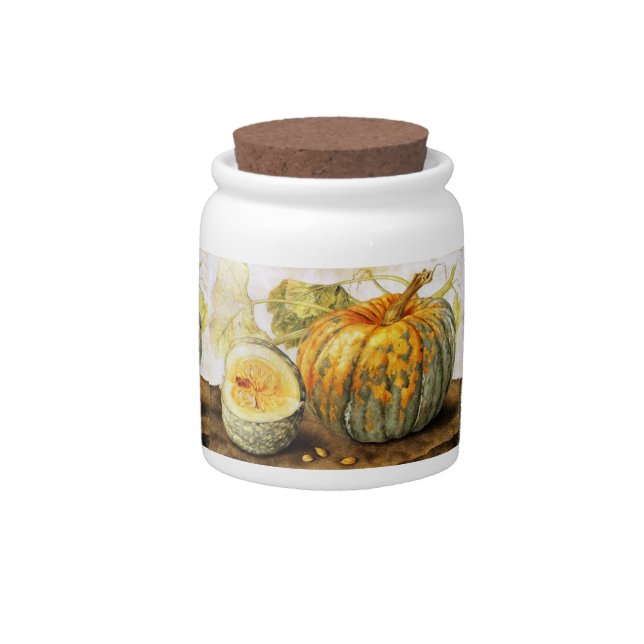 SEASON'S FRUITS  / PUMPKINS CANDY JAR (Front)