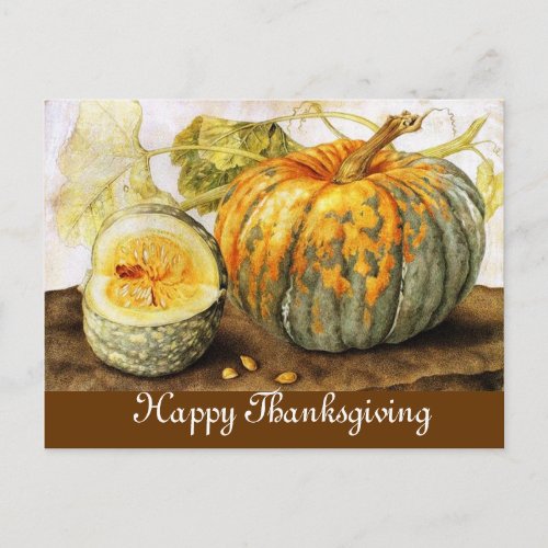 SEASONS FRUITS  PUMPKINS HOLIDAY POSTCARD