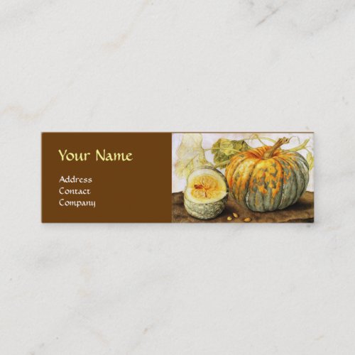 SEASONS FRUITS  PUMPKINS MONOGRAM MINI BUSINESS CARD