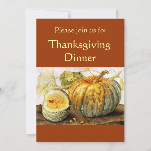 SEASONS FRUITS  PUMPKINS Thanksgiving Dinner Invitation