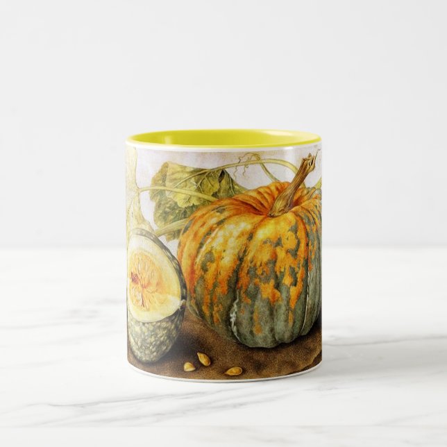 SEASON'S FRUITS  / PUMPKINS Two-Tone COFFEE MUG (Center)